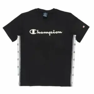 T-SHIRT MET KORTE MOUWEN CHAMPION CREWNECK COLOR BLOCK M ZWART