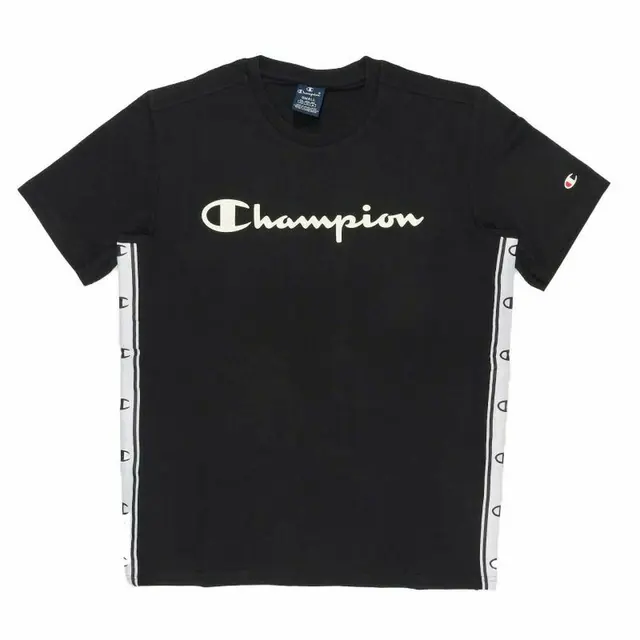 T-SHIRT MET KORTE MOUWEN CHAMPION CREWNECK COLOR BLOCK M ZWART