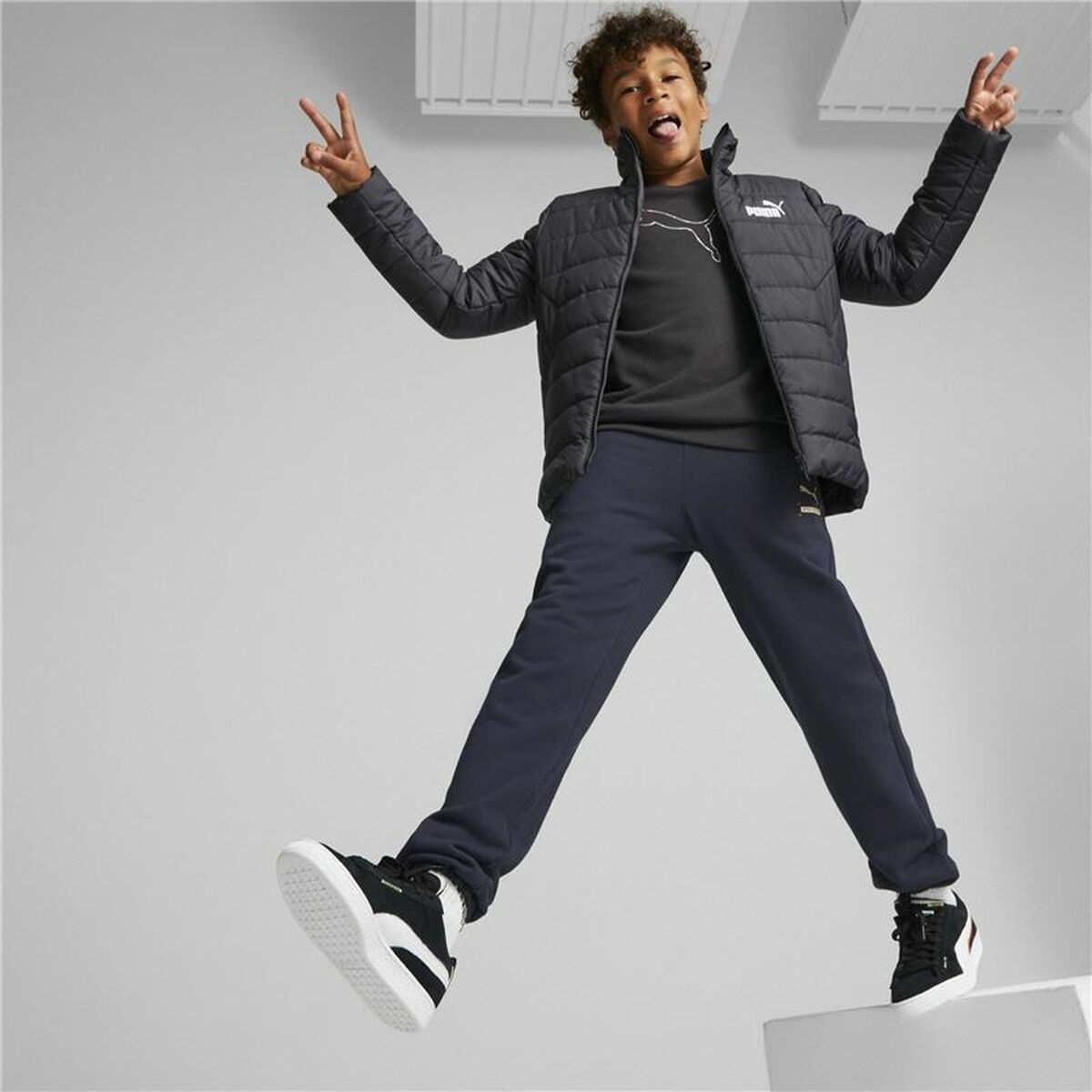 Sportjack voor kinderen Puma Essentials Padded Zwart - Afbeelding 3