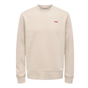Herensweater zonder Capuchon Only & Sons Onsdawson Reg Crew Vd Wit
