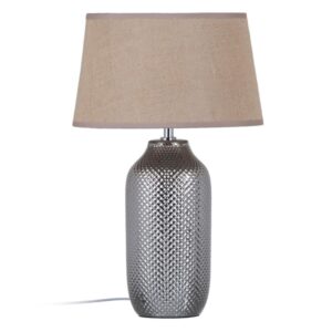 BUREAULAMP BEIGE ZILVERKLEURIG JUTE KERAMISCH 60 W 220 V 240 V 220-240 V 30 X 30 X 48 CM
