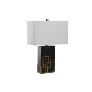 BUREAULAMP DKD HOME DECOR WIT ZWART GOUD EN METAAL 60 W 220 V 40 X 23 X 58 CM