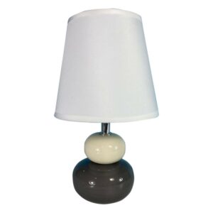 BUREAULAMP VERSA ZWART WIT KERAMISCH TEXTIEL (15 X 22,5 X 9,5 CM)