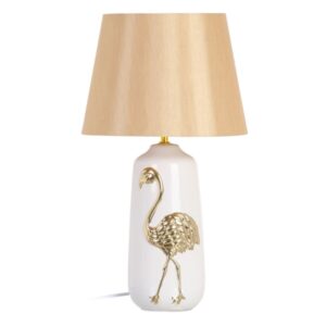 BUREAULAMP WIT GOUD EN KATOEN KERAMISCH 60 W 220 V 240 V 220-240 V 32 X 32 X 43 CM