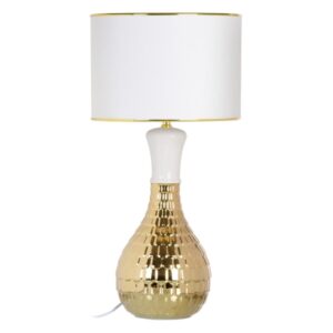 BUREAULAMP WIT GOUD EN LINNEN KERAMISCH 60 W 220 V 240 V 220-240 V 34 X 34 X 51 CM