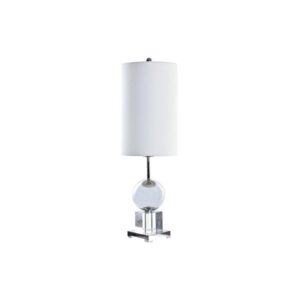 BUREAULAMP DKD HOME DECOR KRISTAL ZILVERKLEURIG METAAL WIT 25 X 25 X 78 CM 220 V 50 W