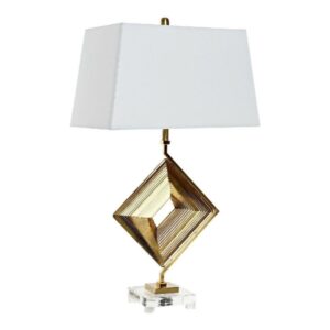 BUREAULAMP DKD HOME DECOR WIT POLYESTER METAAL KRISTAL 220 V GOUDEN 60 W (43 X 25 X 75 CM)