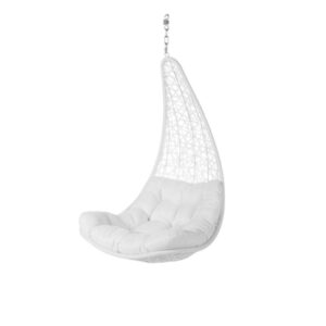 HANGENDE TUINSTOEL DIDO WIT ROTAN 82 X 84 X 132 CM