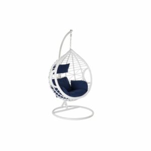 HANGENDE TUINSTOEL DKD HOME DECOR MARINEBLAUW WIT ALUMINIUM SYNTHETISCHE ROTAN 90 X 70 X 110 CM (107 X 107 X 198 CM)