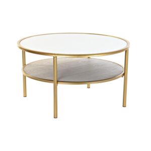HOOFDTAFEL DKD HOME DECOR GLAMOUR GOUD  METAAL SPIEGEL 87 X 87 X 48 CM