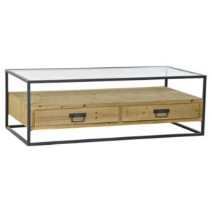 HOOFDTAFEL DKD HOME DECOR METAAL KRISTAL SPAR (120 X 60 X 40 CM)