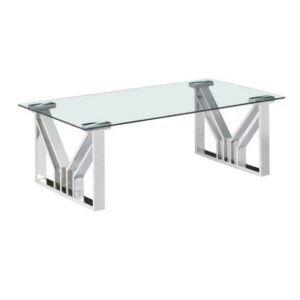 HOOFDTAFEL DKD HOME DECOR TRANSPARANT KRISTAL STAAL 130 X 70 X 45 CM