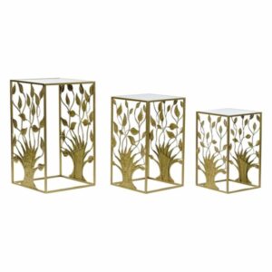 SET VAN 3 KLEINE TAFELS DKD HOME DECOR GOUD  40 X 40 X 70 CM