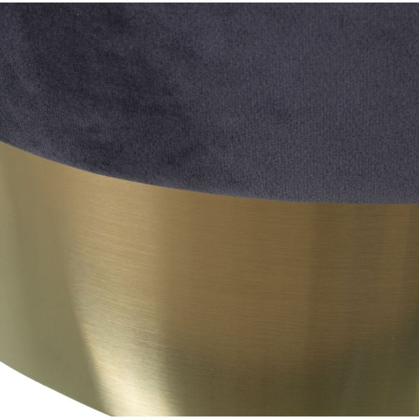 POEF ALEXANDRA HOUSE LIVING GRIJS FLUWEEL HOUT 35 X 42 X 35 CM - Afbeelding 4