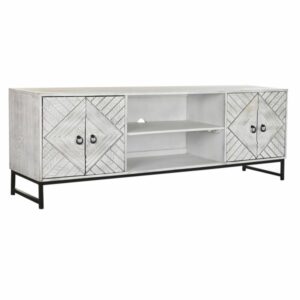 TV-MEUBEL DKD HOME DECOR 180 X 40 X 60 CM ZWART METAAL WIT MANGOHOUT