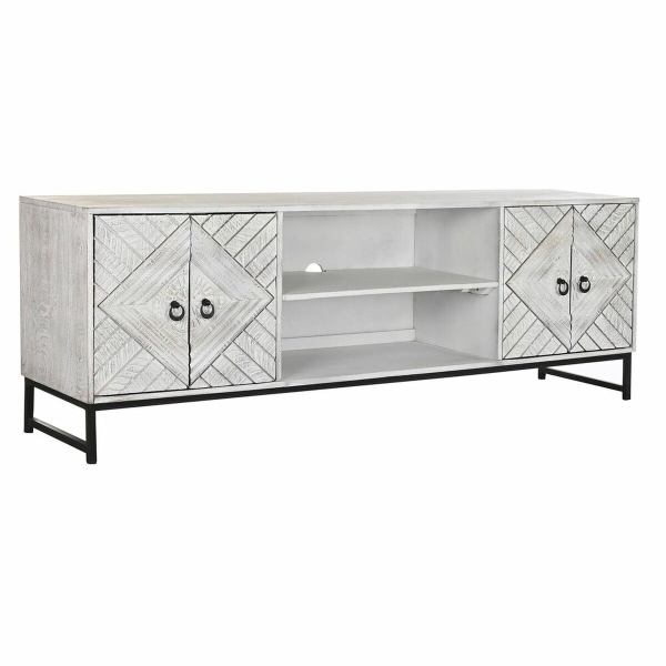 TV-MEUBEL DKD HOME DECOR 180 X 40 X 60 CM ZWART METAAL WIT MANGOHOUT