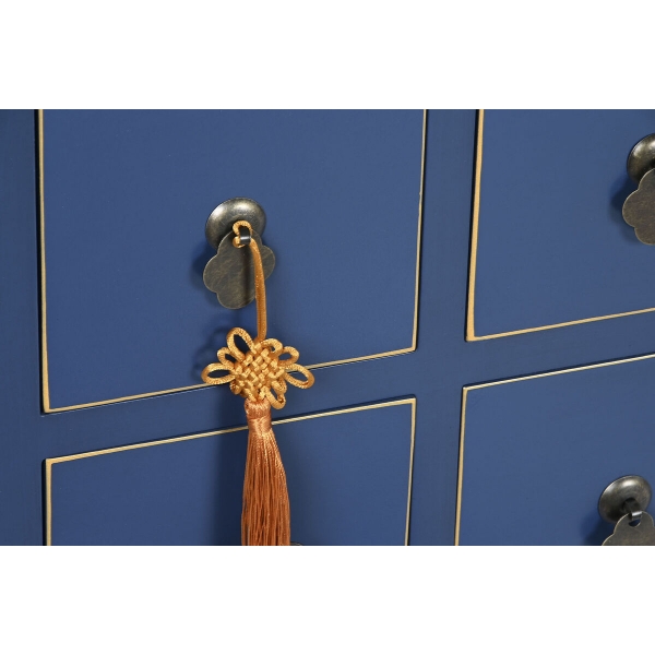 TV-MEUBEL DKD HOME DECOR BLAUW GOUD SPAR HOUT MDF 130 X 24 X 51 CM - Afbeelding 4