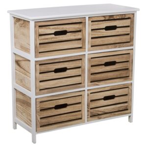 LADENKAST ALEXANDRA HOUSE LIVING WIT BRUIN HOUT 80 X 80 X 35 CM