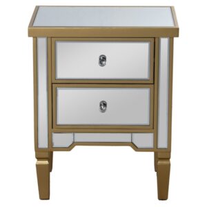 NACHTKASTJE ALEXANDRA HOUSE LIVING BRUIN TRANSPARANT HOUT SPIEGEL 49 X 62 X 33 CM