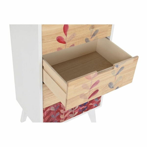 LADENKAST DKD HOME DECOR WIT KASTANJEBRUIN NATUURLIJK RUBBERWOOD PAULOWNIA HOUT 40 X 30 X 78 CM - Afbeelding 3