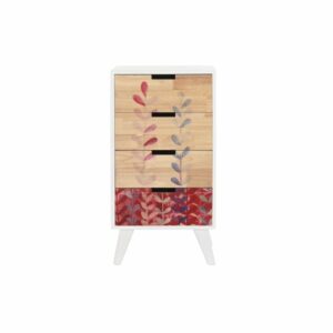 LADENKAST DKD HOME DECOR WIT KASTANJEBRUIN NATUURLIJK RUBBERWOOD PAULOWNIA HOUT 40 X 30 X 78 CM