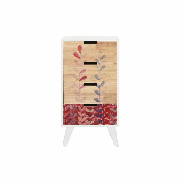 LADENKAST DKD HOME DECOR WIT KASTANJEBRUIN NATUURLIJK RUBBERWOOD PAULOWNIA HOUT 40 X 30 X 78 CM