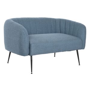 SOFA DKD HOME DECOR BLAUW ZWART SCHUIM HOUT METAAL FLUWEEL SCANDI 129 X 75 X 73 CM