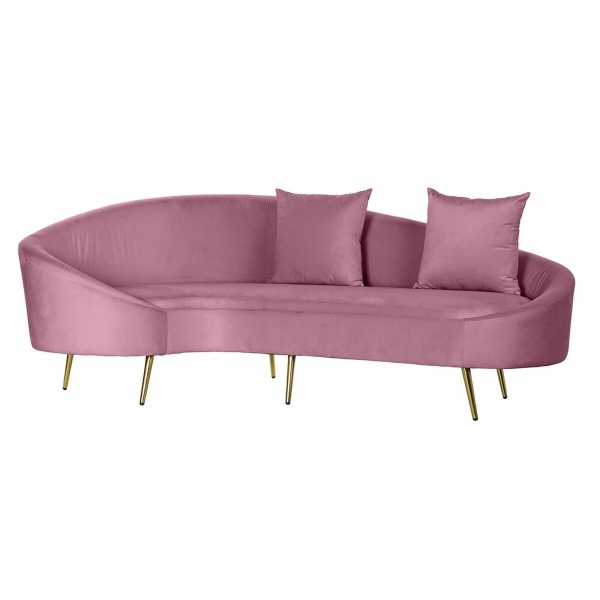 SOFA DKD HOME DECOR ROZE GOUDEN METAAL POLYESTER (210 X 120 X 84 CM) - Afbeelding 2
