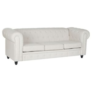 SOFA DKD HOME DECOR WIT BRUIN CRÈME HOUT 209 X 84 X 76 CM