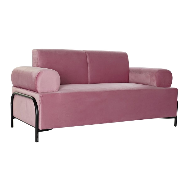 SOFA DKD HOME DECOR ZWART ROZE METAAL POLYESTER MODERN (154 X 76 X 76 CM)
