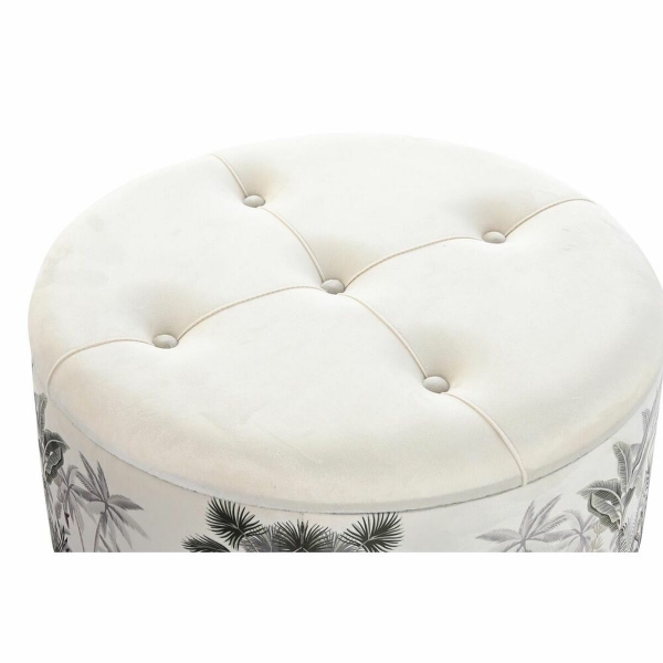 VOETENSTEUN DKD HOME DECOR BEIGE POLYESTER MDF GROEN TROPISCH (80 X 80 X 43 CM) - Afbeelding 2