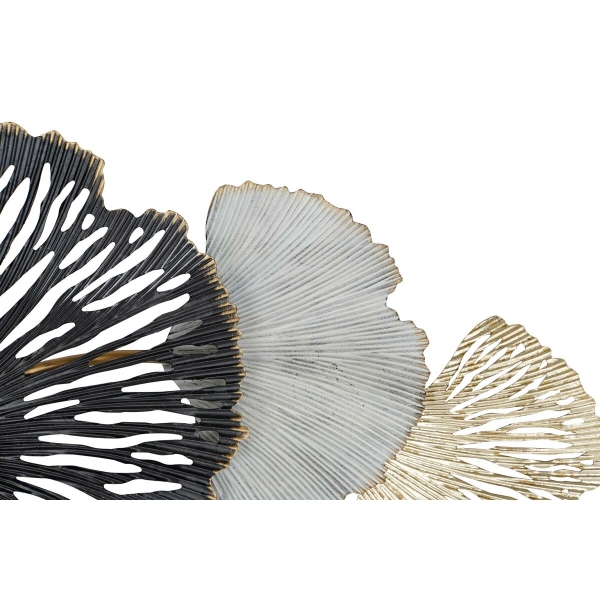 Wandspiegel DKD Home Decor Wit Zwart Gouden Blad van een plant Mediterrane 74 x 6 x 75 cm - Afbeelding 3