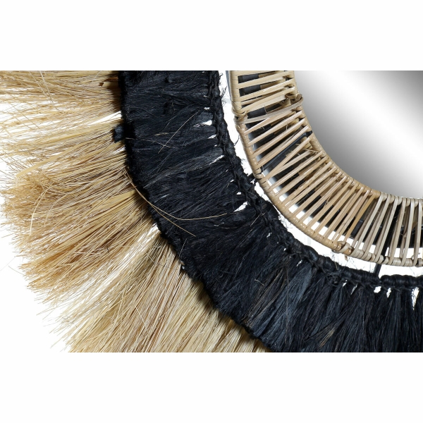 Wandspiegel DKD Home Decor Zwart Natuurlijk Koloniaal 55 x 7 x 55 cm - Afbeelding 2