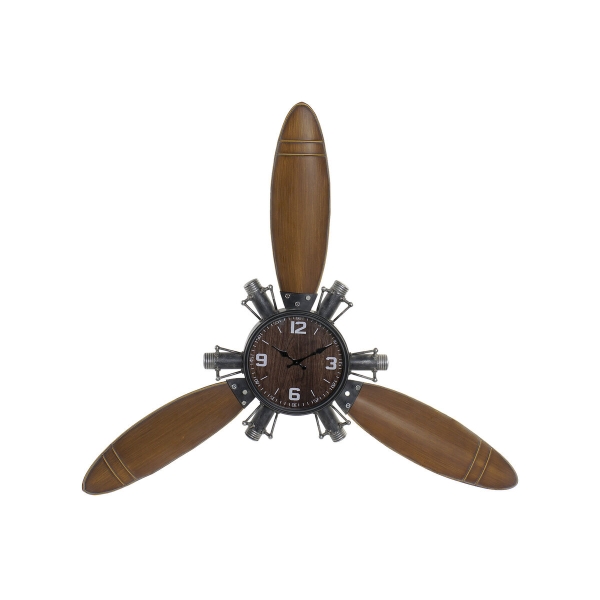 Muurklok Home ESPRIT Bruin Zwart Metaal Hout MDF Vintage 121 x 7 x 106 cm