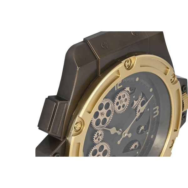 Muurklok Home ESPRIT Goud Ijzer - Afbeelding 2