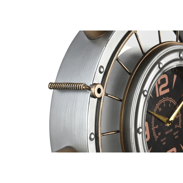 Muurklok Home ESPRIT Goud Zilverkleurig Ijzer Vintage 48 x 11 x 44,5 cm - Afbeelding 4