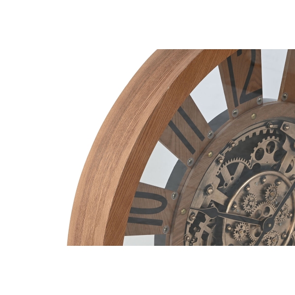 Muurklok Home ESPRIT Natuurlijk Hout Metaal 80 x 9,5 x 80 cm - Afbeelding 2