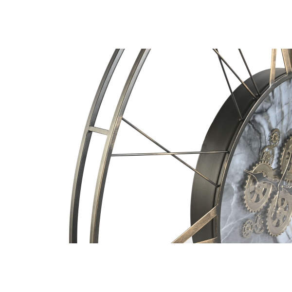 Muurklok Home ESPRIT Wit Goud Metaal 140 x 9 x 140 cm - Afbeelding 2