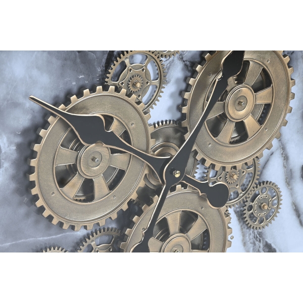 Muurklok Home ESPRIT Wit Goud Metaal 140 x 9 x 140 cm - Afbeelding 3