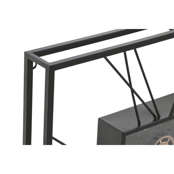 Muurklok Home ESPRIT Zwart Goud Metaal Kristal 80 x 8 x 80 cm - Afbeelding 4