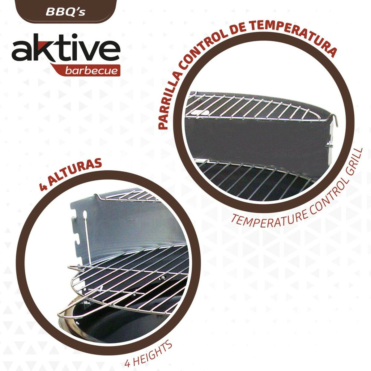 Aktive Kolen barbecue Aktive Geëmailleerd metaal 51 x 82 x 51 cm Zwart - Afbeelding 2