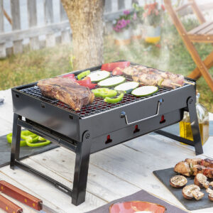 Opvouwbare draagbare barbecue  met houtskool Bear BQ InnovaGoods