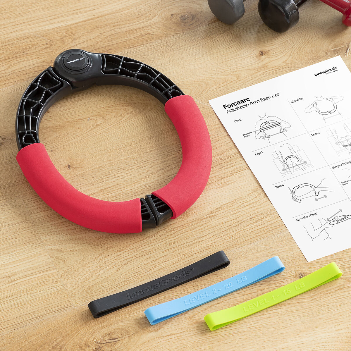 Aanpasbare armtrainer met weerstand en trainingsgids Forcearc InnovaGoods - Afbeelding 4