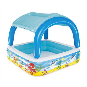 Bestway Opblaasbaar Kinderzwembad Afneembaar Dak 140x140x114 cm +2 Jaar Tuin 52192