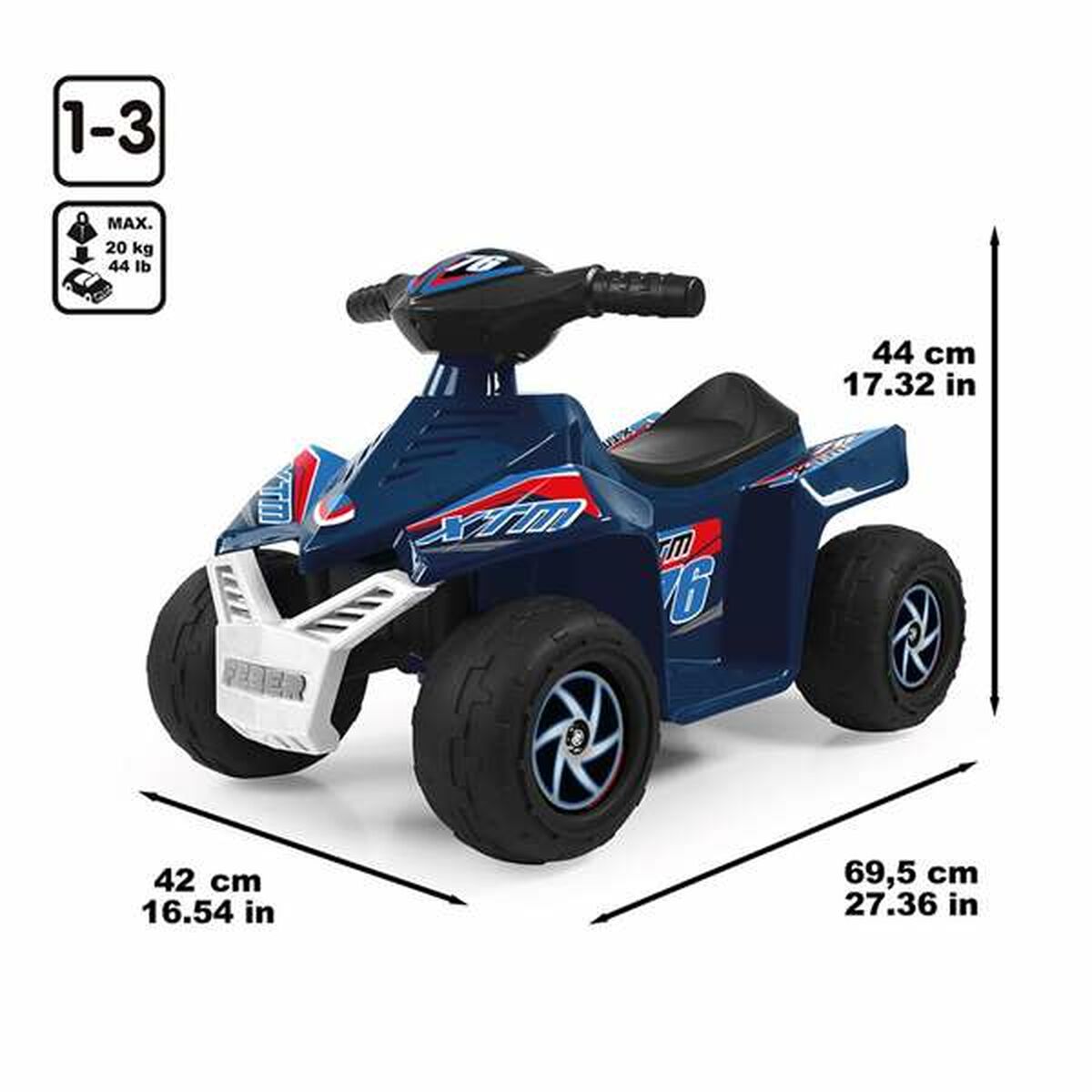 Elektrische quad Feber Racy 67 x 41 x 45 cm - Afbeelding 2