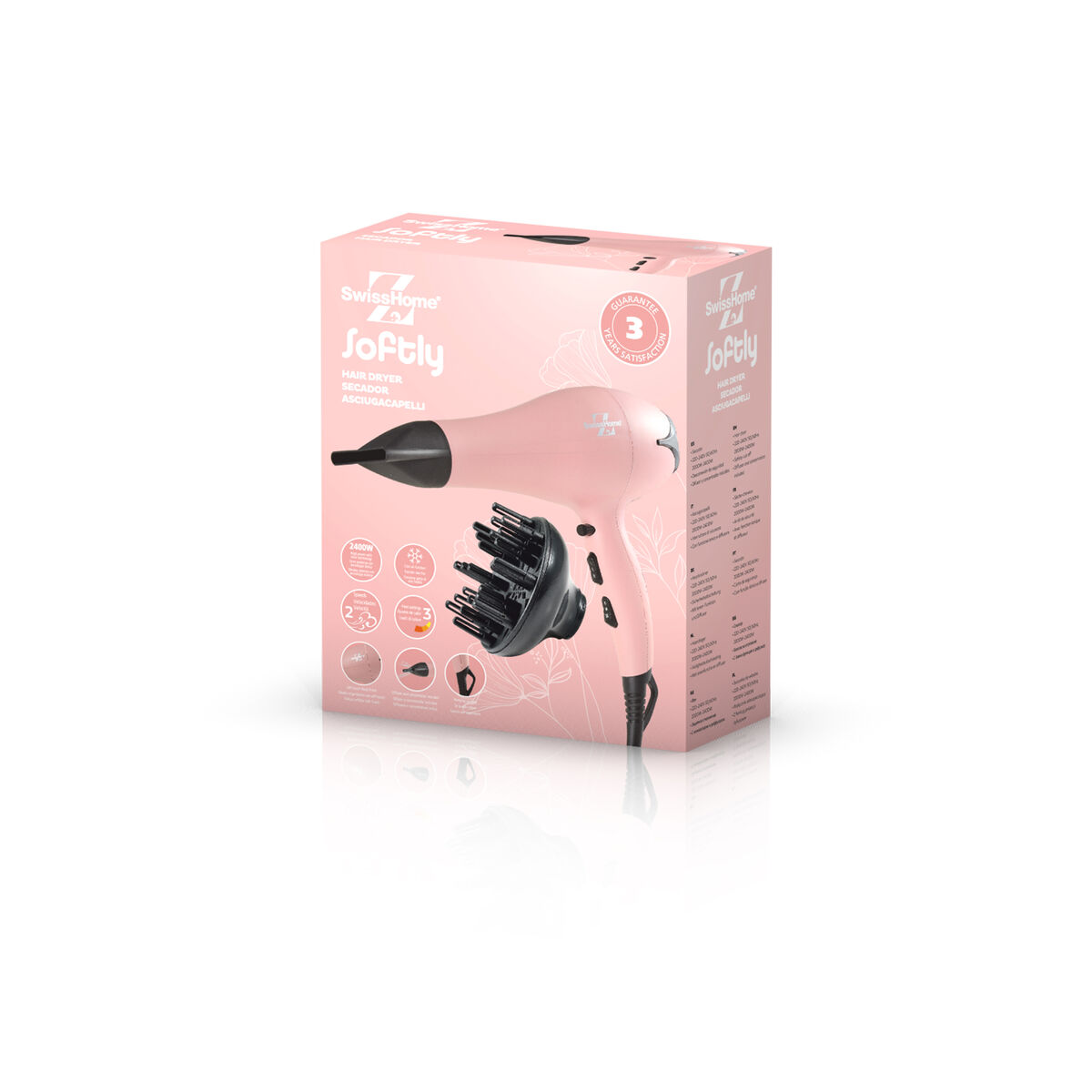 Föhn SwissHome Softly Roze 2400 W - Afbeelding 2