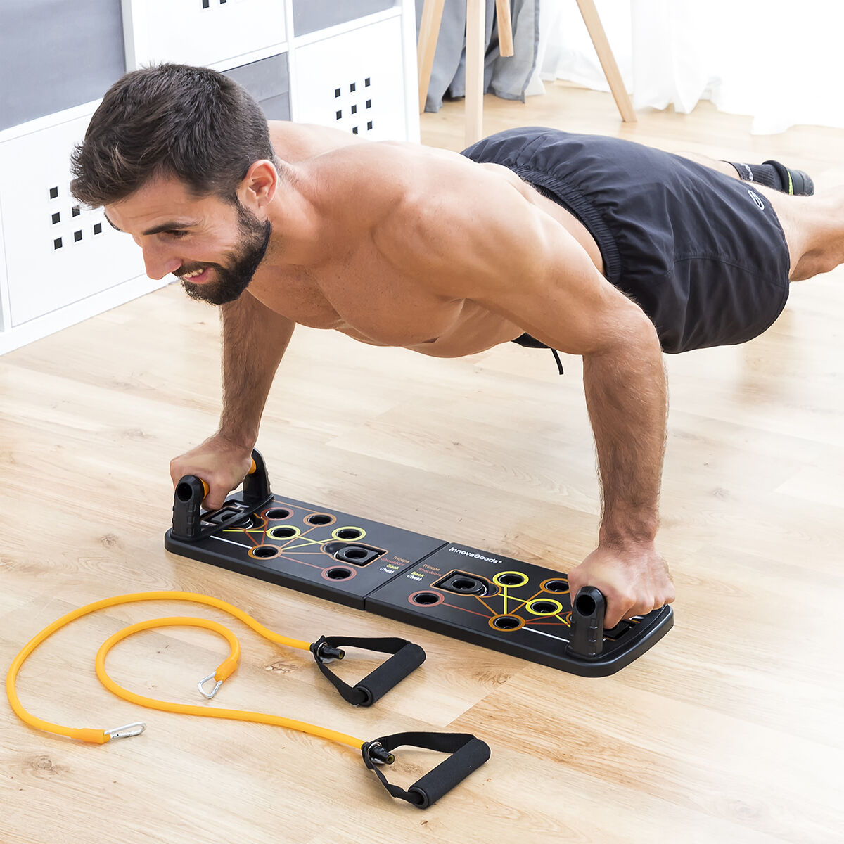 Push-Up Board met Weerstandsbanden en Trainingsgids Pulsher InnovaGoods - Afbeelding 7