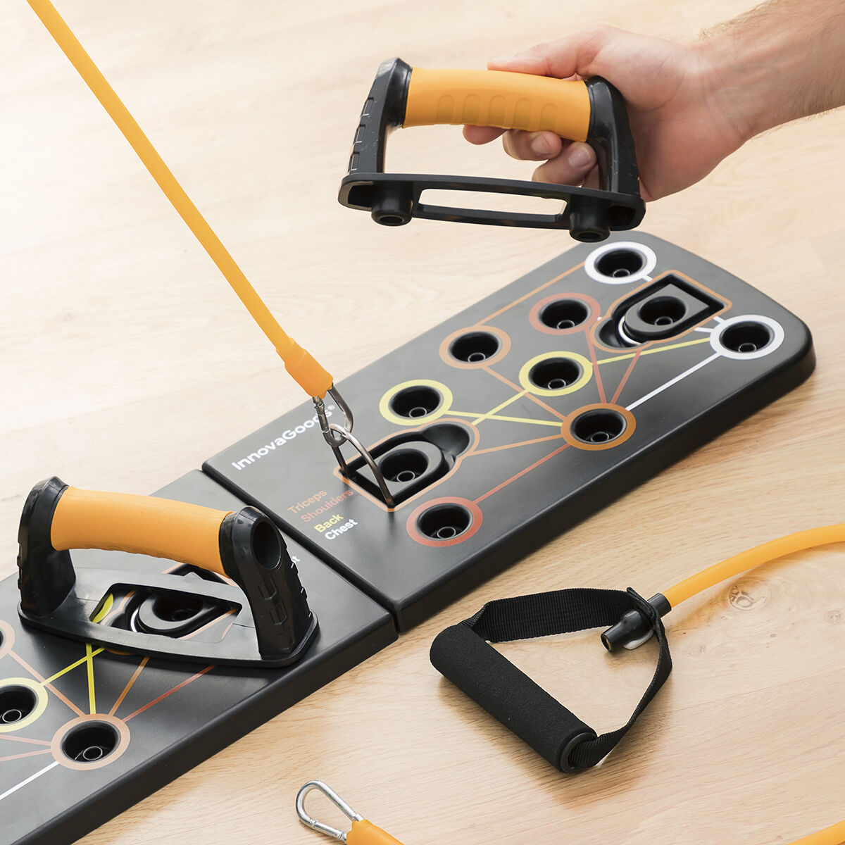 Push-Up Board met Weerstandsbanden en Trainingsgids Pulsher InnovaGoods - Afbeelding 4