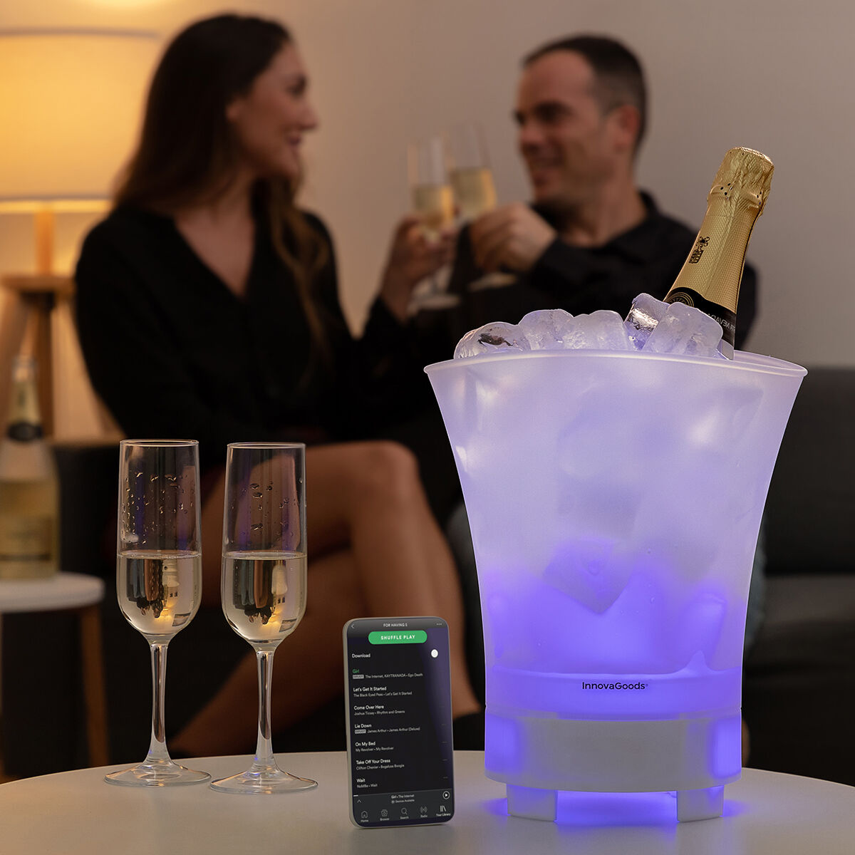 LED emmer met oplaadbare luidspreker Sonice InnovaGoods - Afbeelding 4