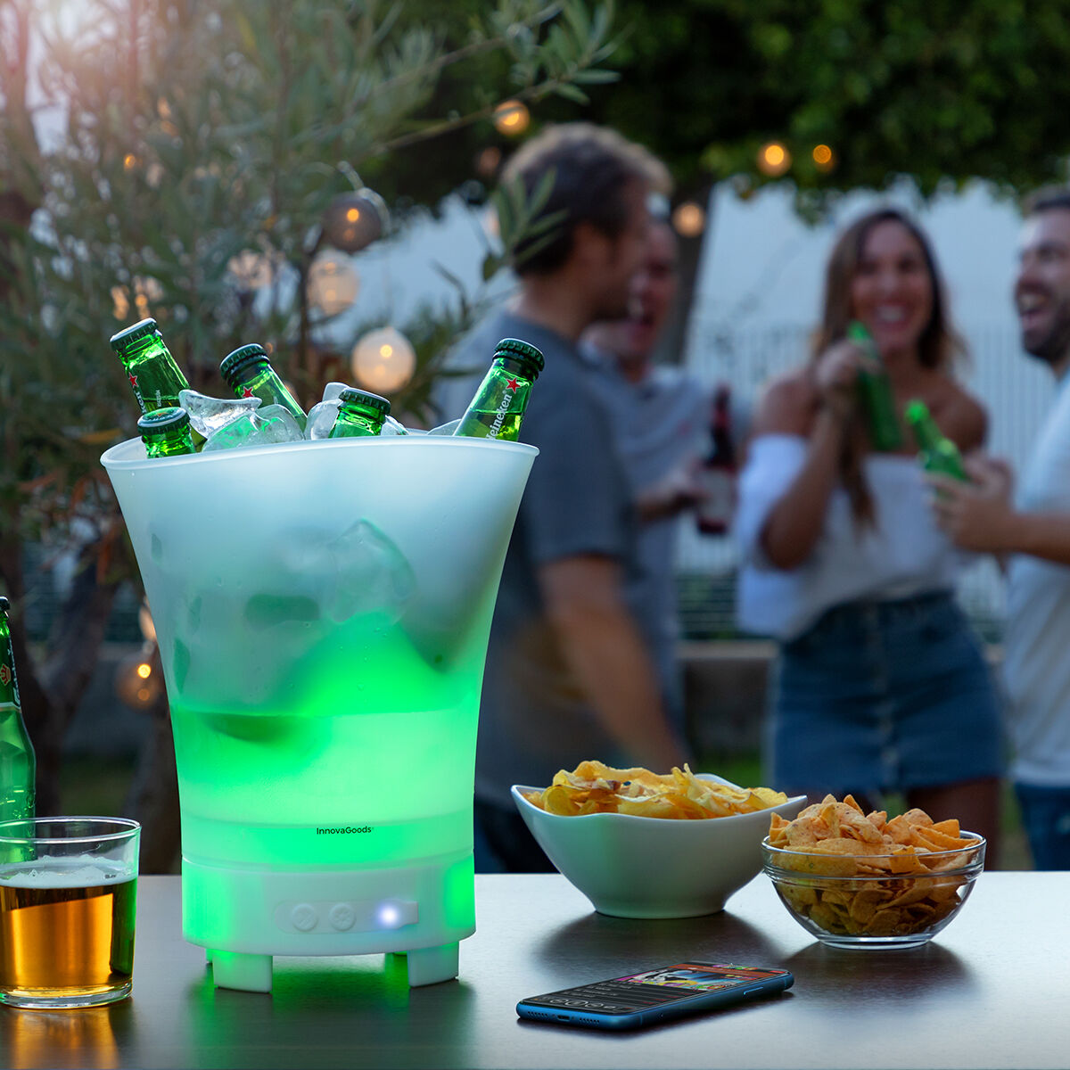 LED emmer met oplaadbare luidspreker Sonice InnovaGoods - Afbeelding 3